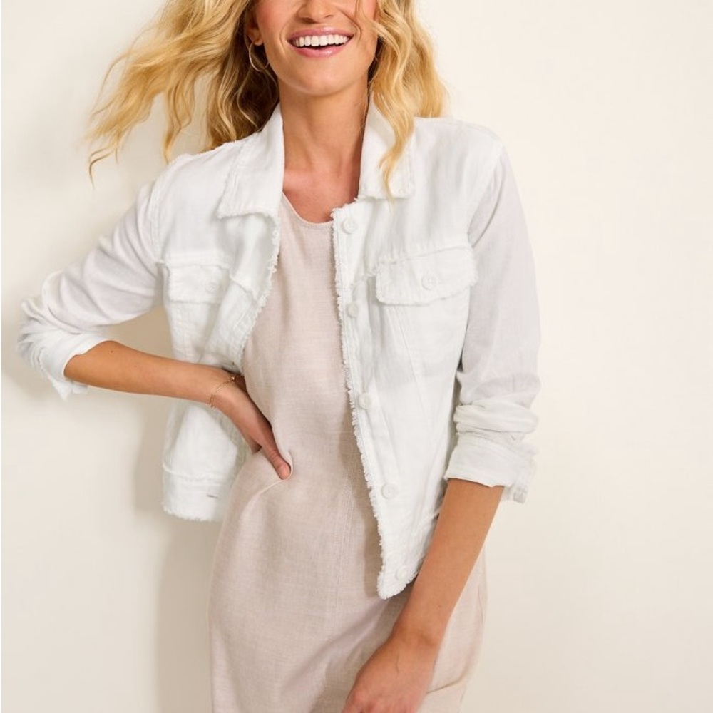 Tommy Bahama Two Palms Linen Raw-Edge Jacket